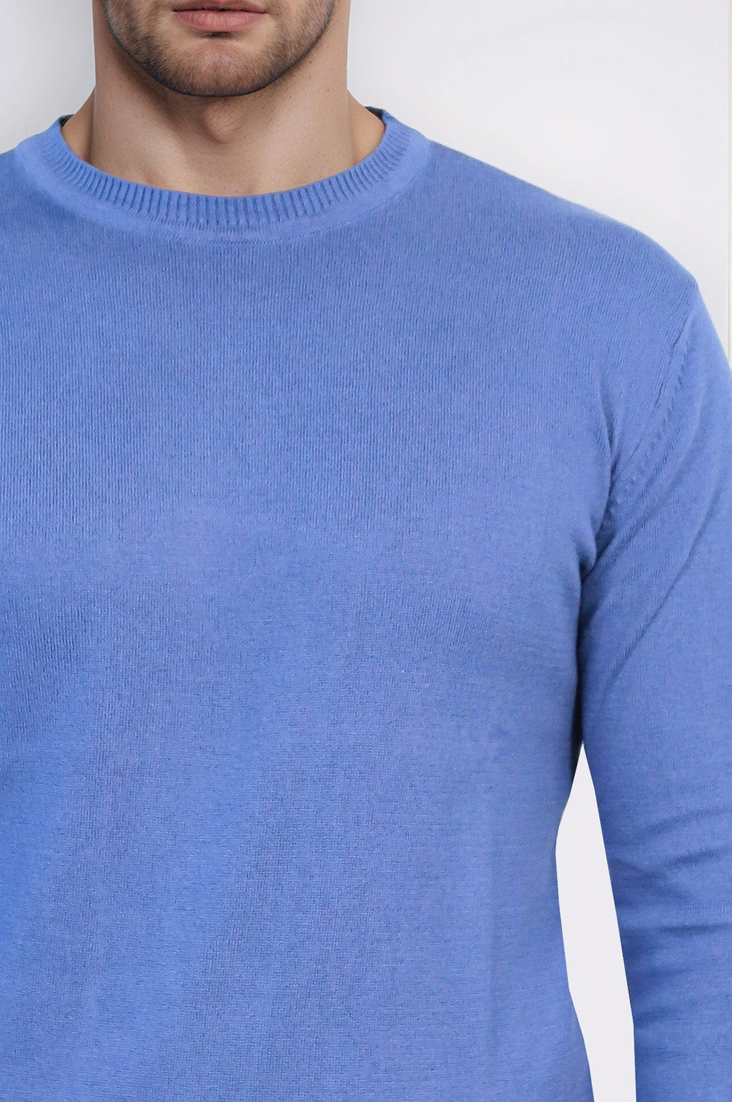 Circle Neck Blue Knitwear - Wessi