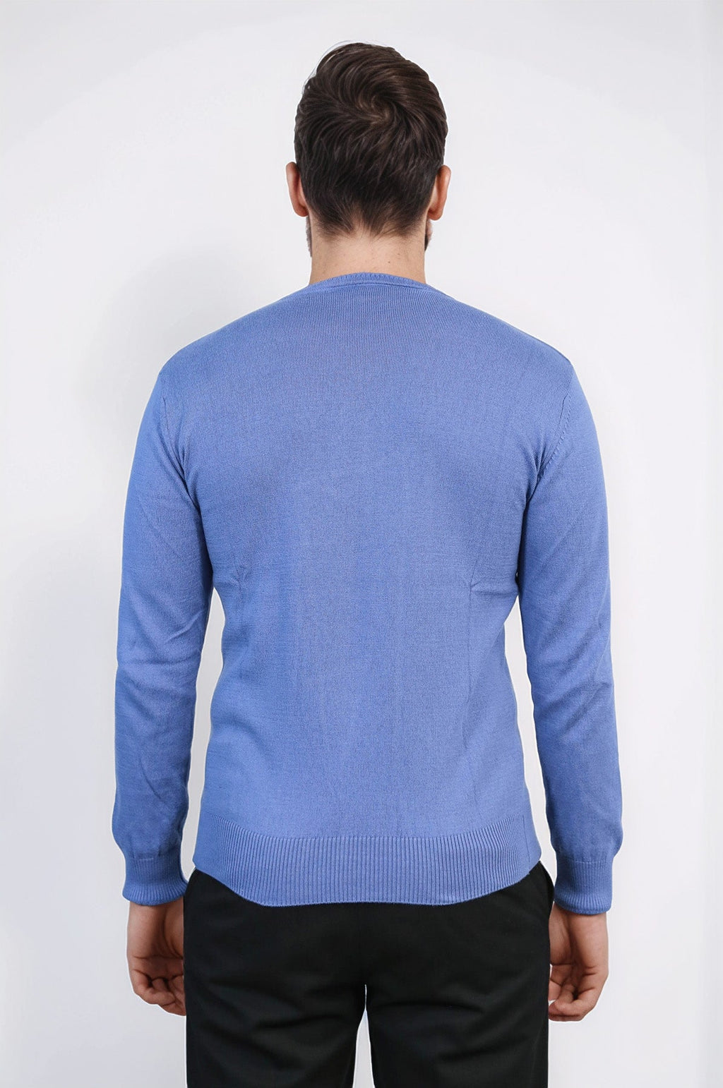 Circle Neck Blue Knitwear - Wessi