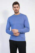Circle Neck Blue Knitwear - Wessi