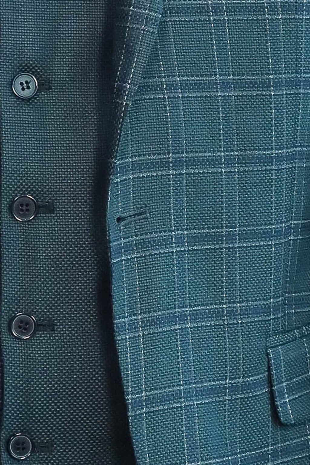 Checked Slim Fit Green Men Suit - Wessi