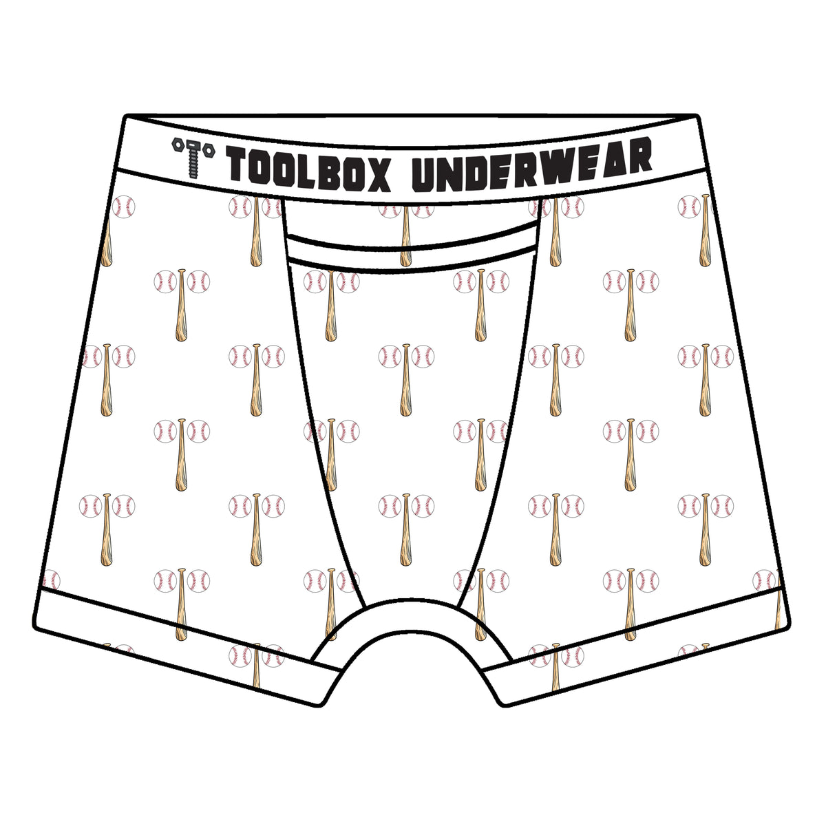 Toolbox Underwear - The Baseballs & Bat Briefs