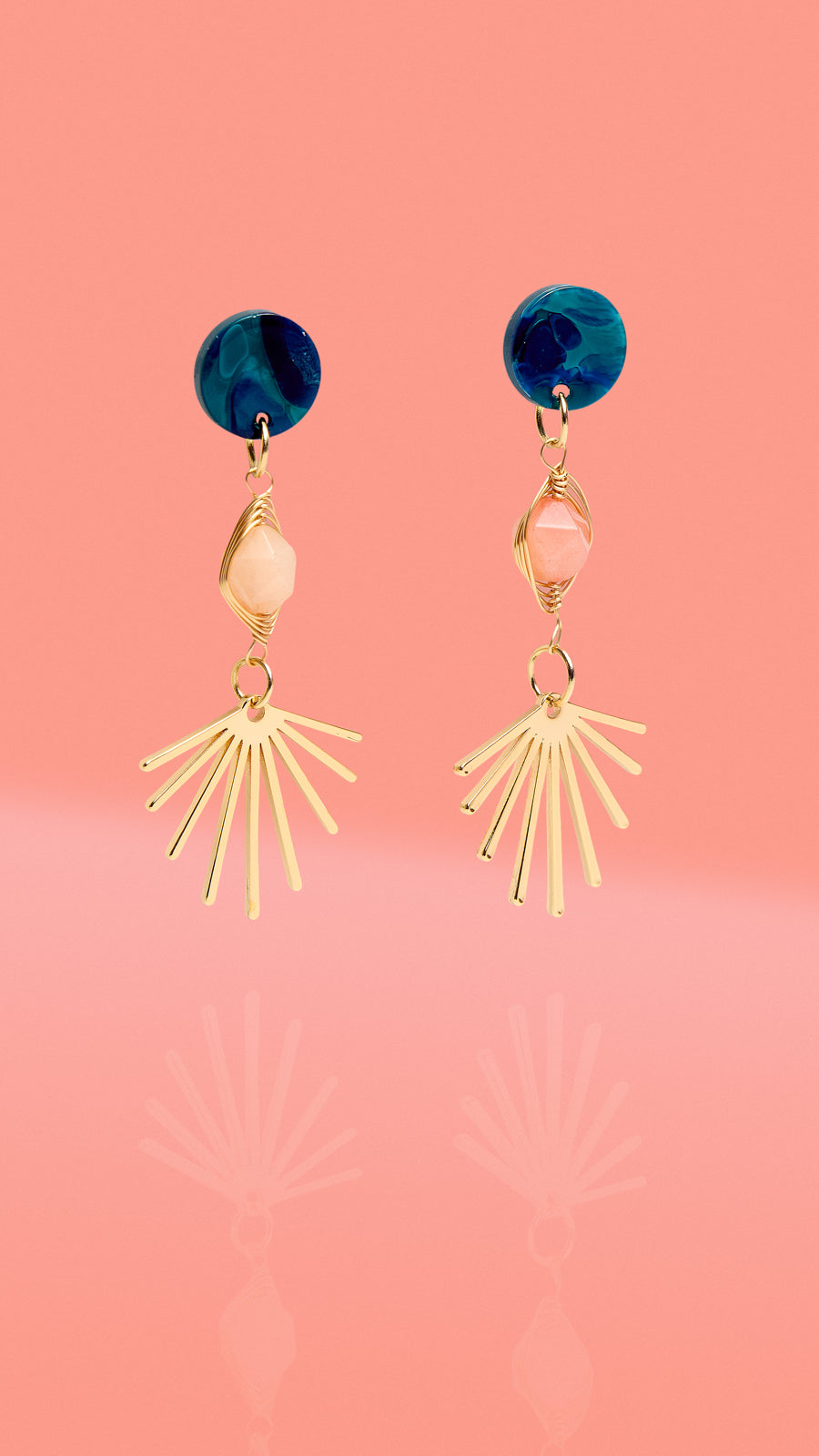 Celestial Midnight Bloom Three Tier Dangles