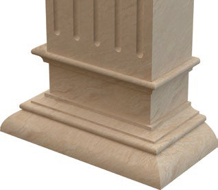 Troia Light Travertine Rectangular Italian Hand-carved Column (W)16" (L)16" (H)111"