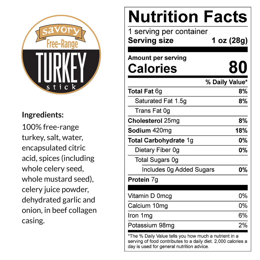 Savory - Free-Range Turkey Sticks (No Sugar)