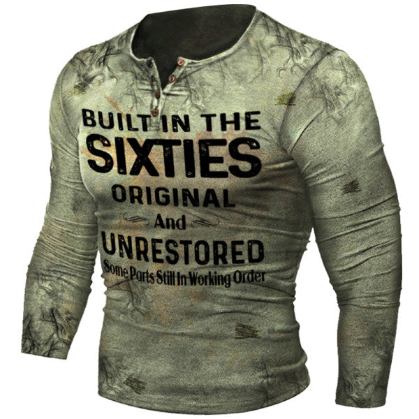 Motorcycle Rally Combat Skull Long Sleeved T Shirt Men's