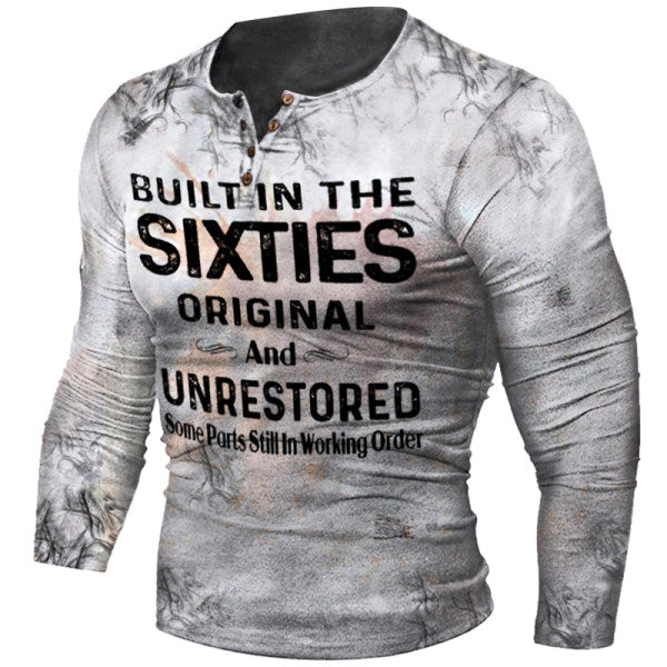 Motorcycle Rally Combat Skull Long Sleeved T Shirt Men's