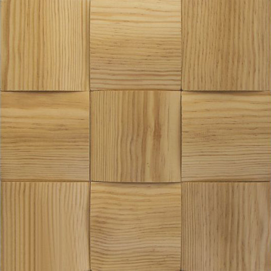 US Pine Big Straw Mesh-mounted Wood Mosaic Wall Tile - Livfloors Collection