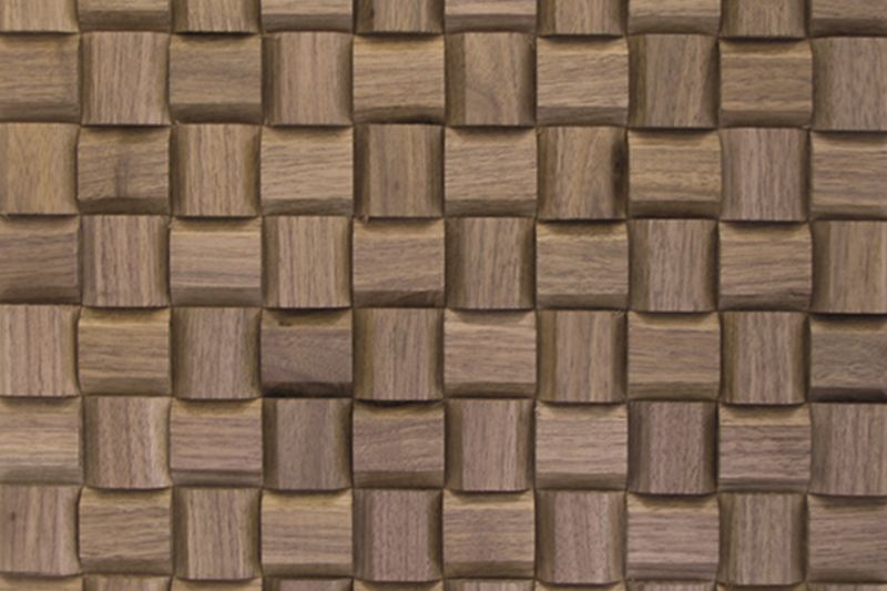 US Walnut Pyramid Mesh-mounted Wood Mosaic Wall Tile - Livfloors Collection