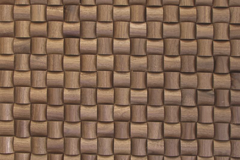US Walnut Straw Mesh-mounted Wood Mosaic Wall Tile - Livfloors Collection