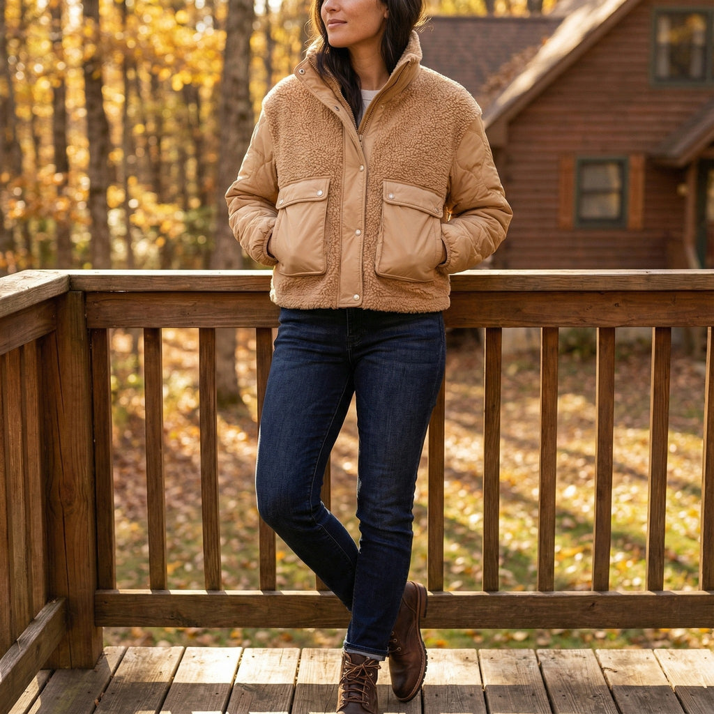 Athleta Fleece Hybrid Jacket, Size Large