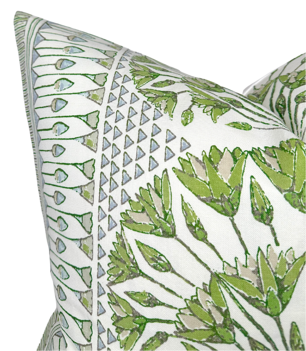 Cairo Pillow Cover in Green, Thibaut Pillows
