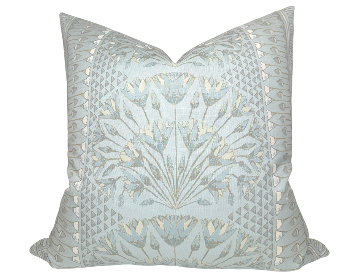 Cairo Pillow Cover in Spa Blue, Thibaut Pillows