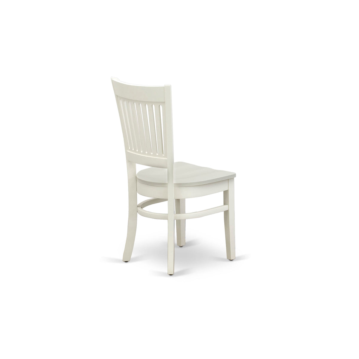 EAST WEST FURNITURE - AVVA5-LWH-W - 5-Piece Modern Dining Set- 4 Mid Century Chair with Wooden Seat and Slatted Chair Back - Removable leaf Oval Dining Table - linen white Finish