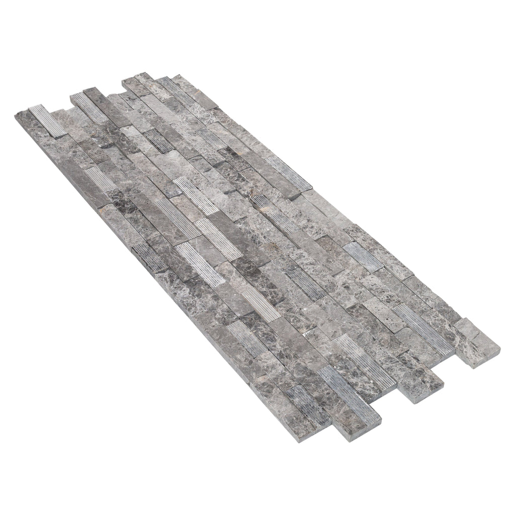 Ventana Gray Ledger Multi-surface 3D Panel 6"x24" Marble Wall Tile - Full Truckload