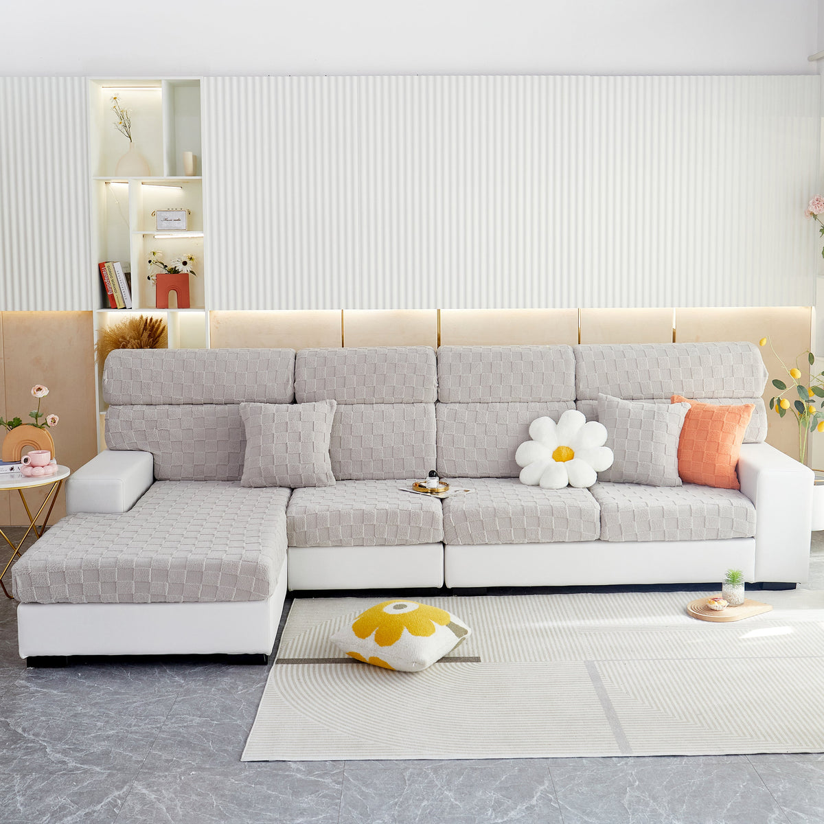 Stretchable Cotton Velvet Sofa Cover Furniture Covers for Pets Slipcovers and Couch Cushion Covers