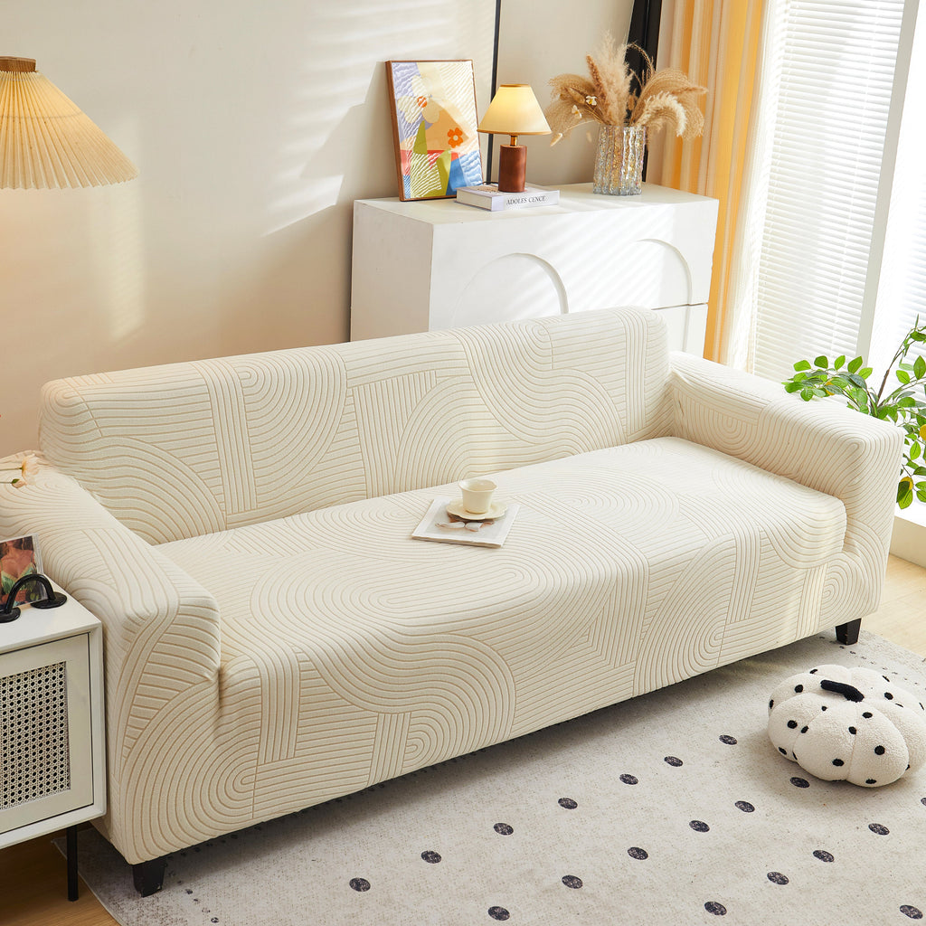 Fleece Stretch Sofa Slipcover Washable Soft Spandex Couch Cover Furniture Protector