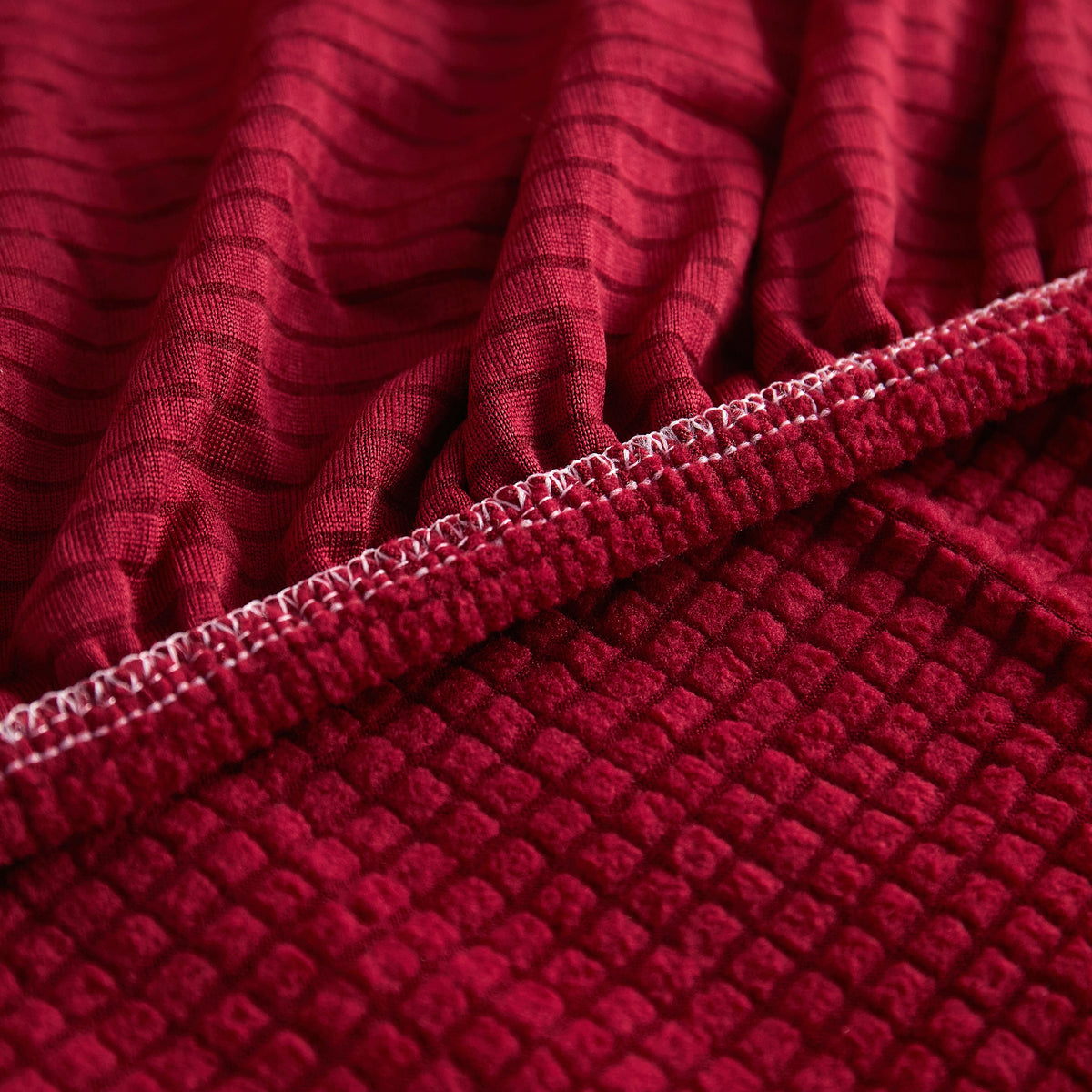 Grid Textured Stretch Sofa Cover, Soft Elastic Slipcover for Couch Protection