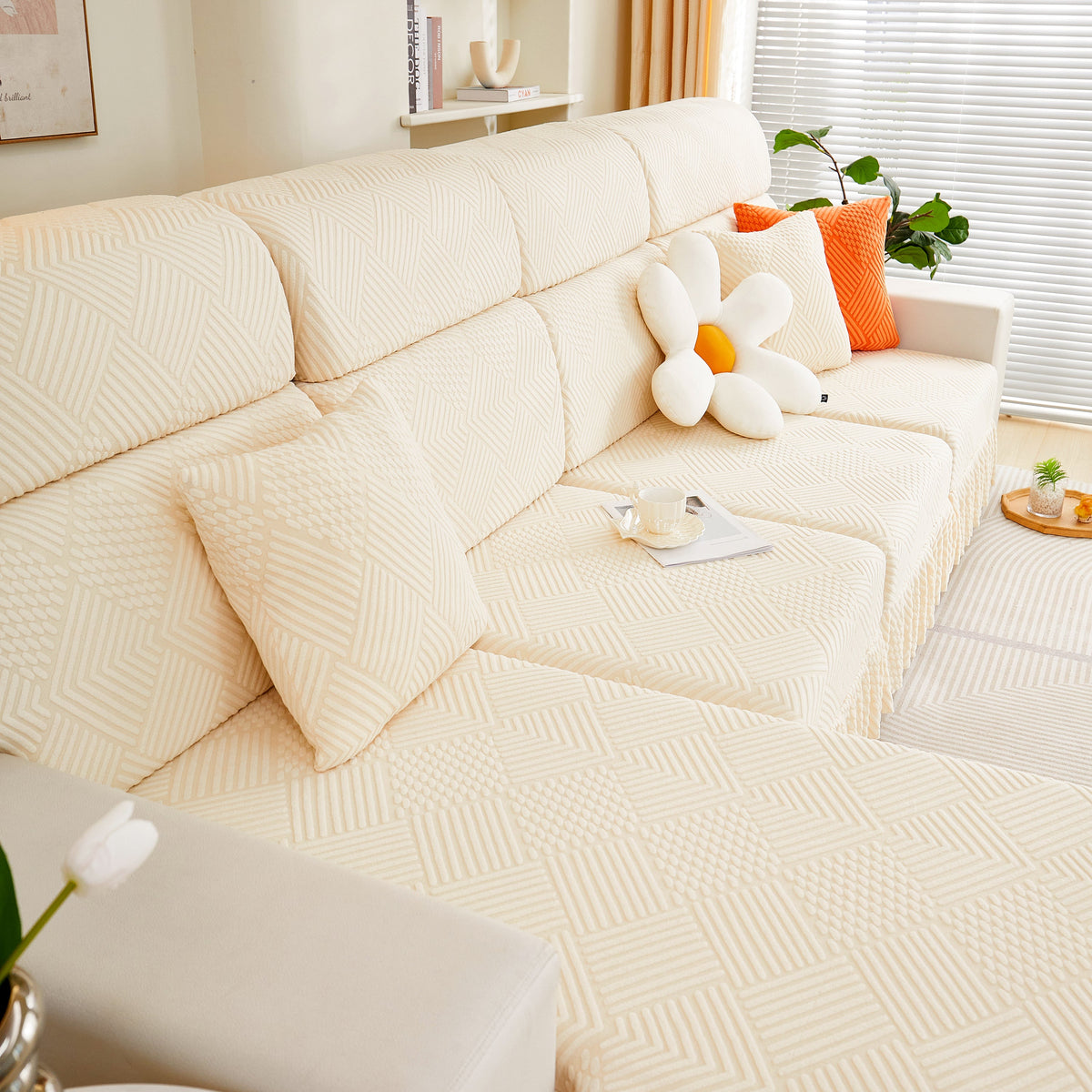 Stretch Sofa Covers for Couch Seats and Cushions, Suitable for 1/2/3/4/L Seater Sofas and Couches