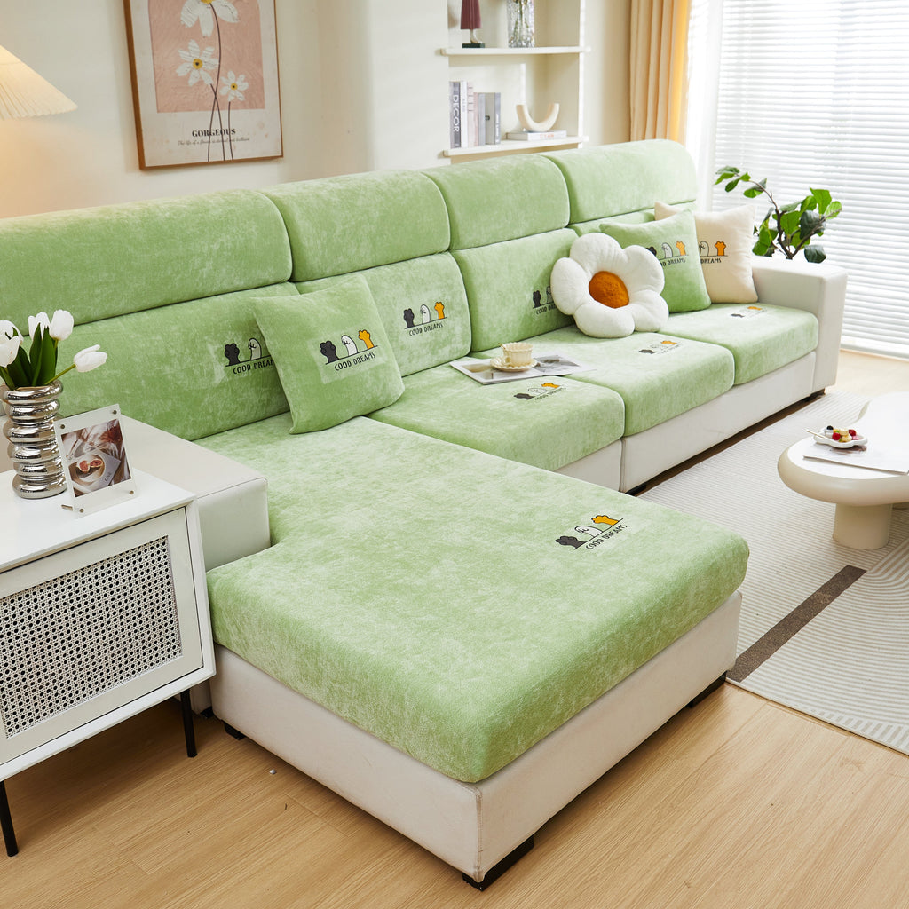 Super Stretch Seat Cushion/Couch Slipcover, Solid Couch Cushion Covers Washable Furniture Protector