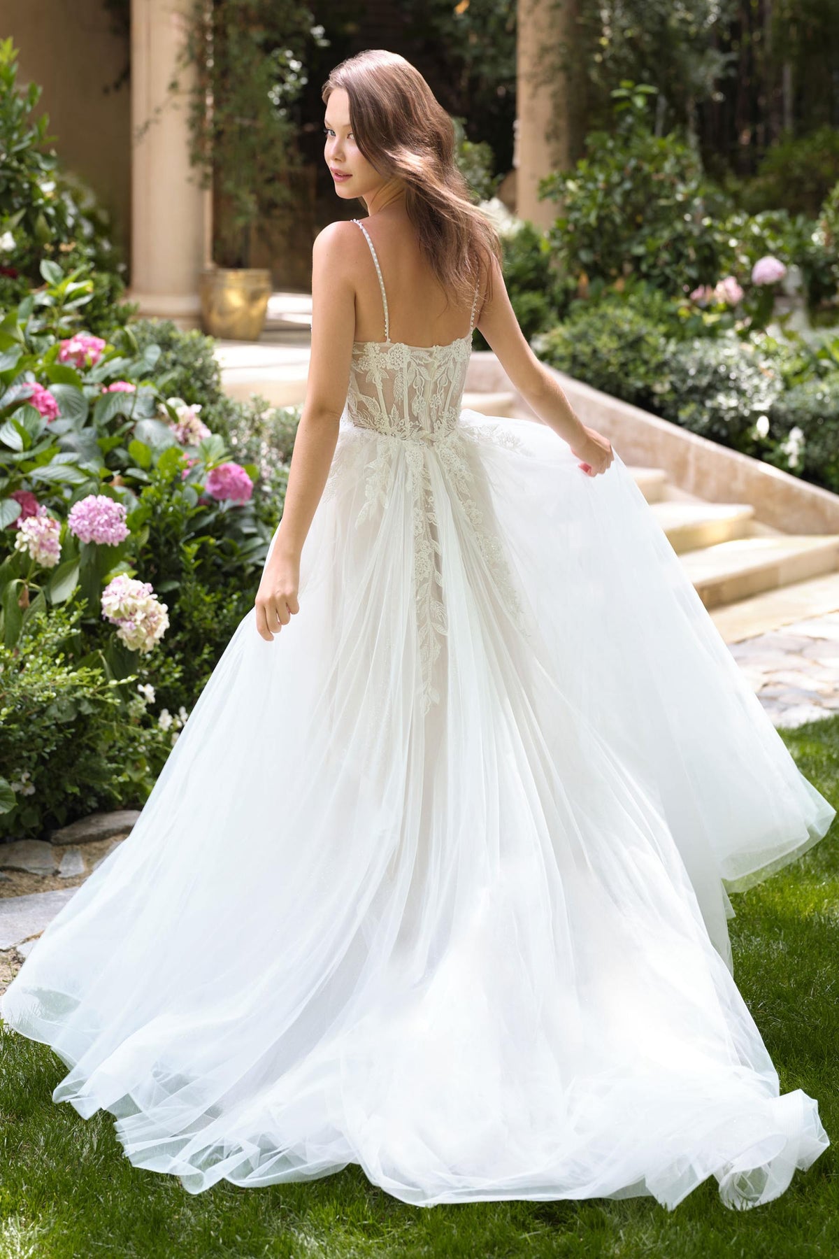 Andrea & Leo WL087 Lace Applique Spaghetti Strap A-Line Wedding Gown