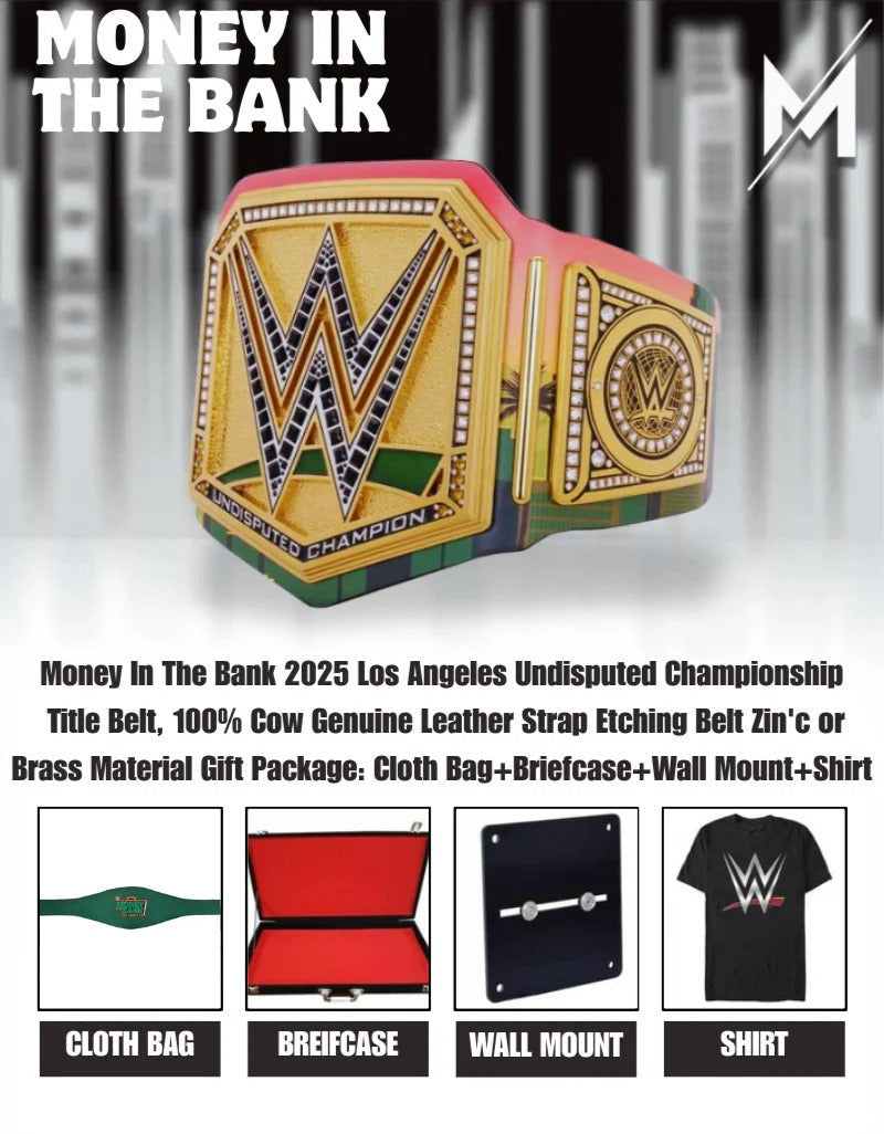 Money In The Bank 2025 Los Angeles Undisputed Championship Replica Title Belt