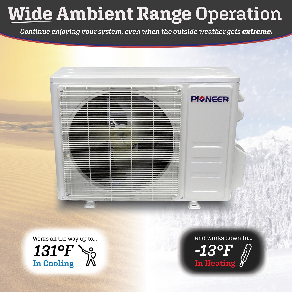 Pioneer® Quantum Ultra™ 9,000 BTU 23 SEER2 115V High-Wall Ductless Energy-Star Mini-Split Air Conditioner Inverter Heat Pump Full Set