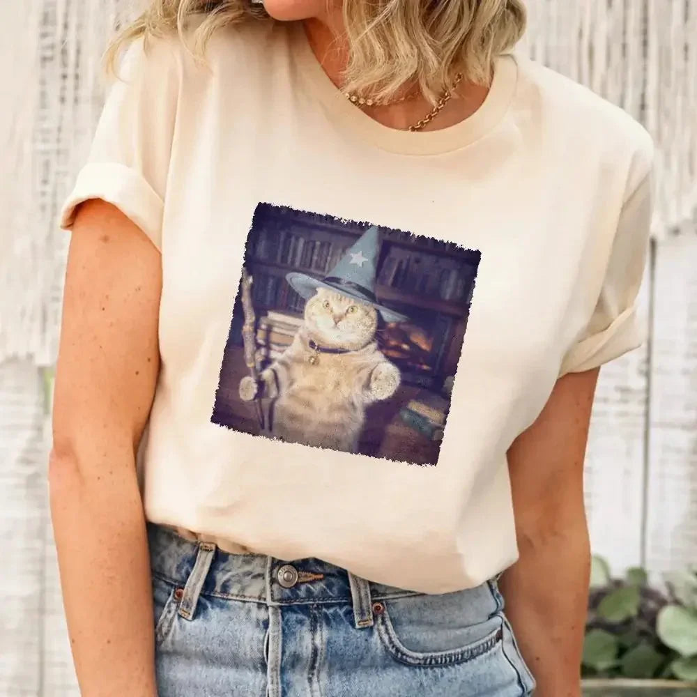 Wizard Cat Halloween Shirt – Funny Cat Meme Graphic Tee