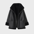 Women’s B3 RAF Aviator Black Sheepskin Shearling Leather Jacket
