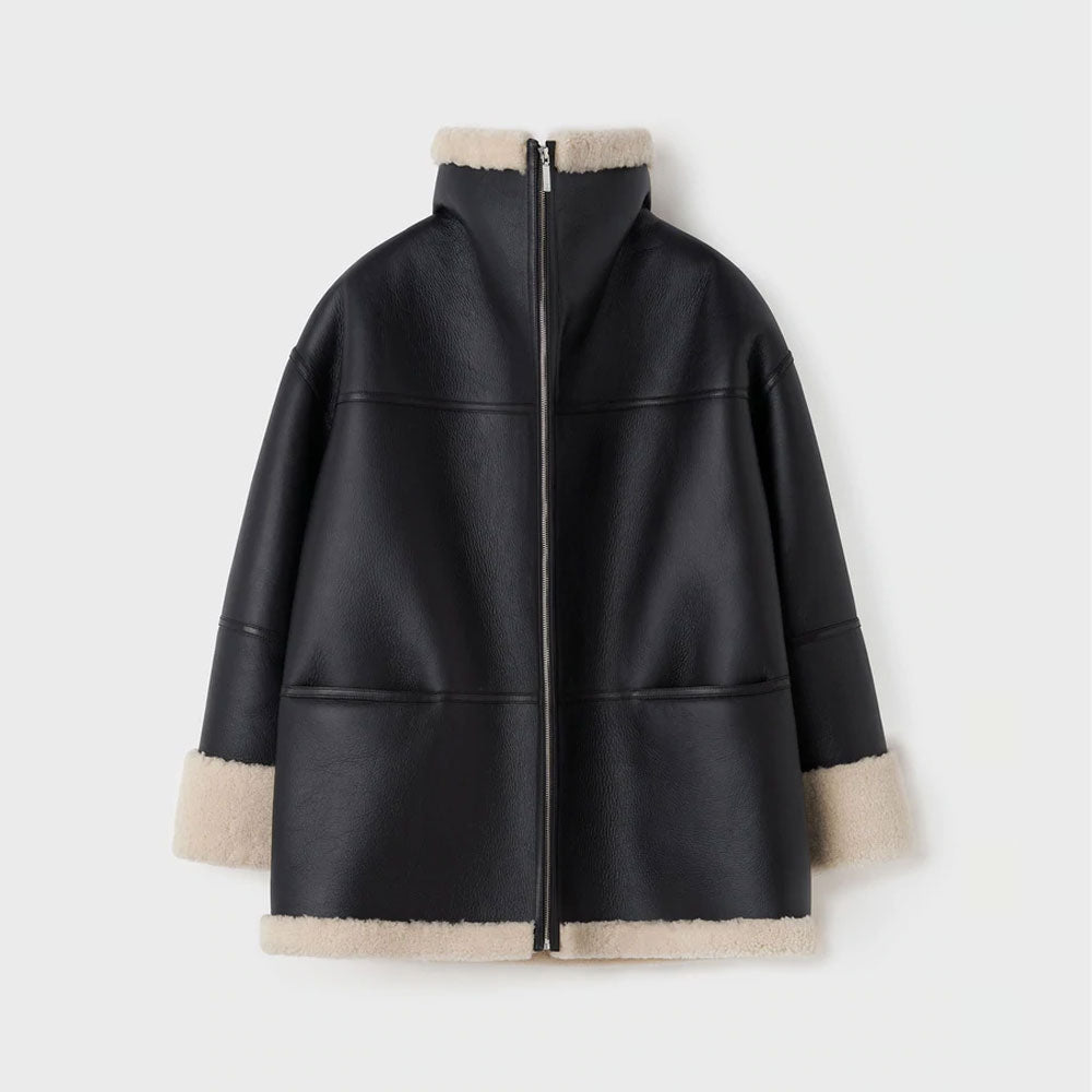 Women’s B3 RAF Aviator Styled Sheepskin Shearling Leather Jacket