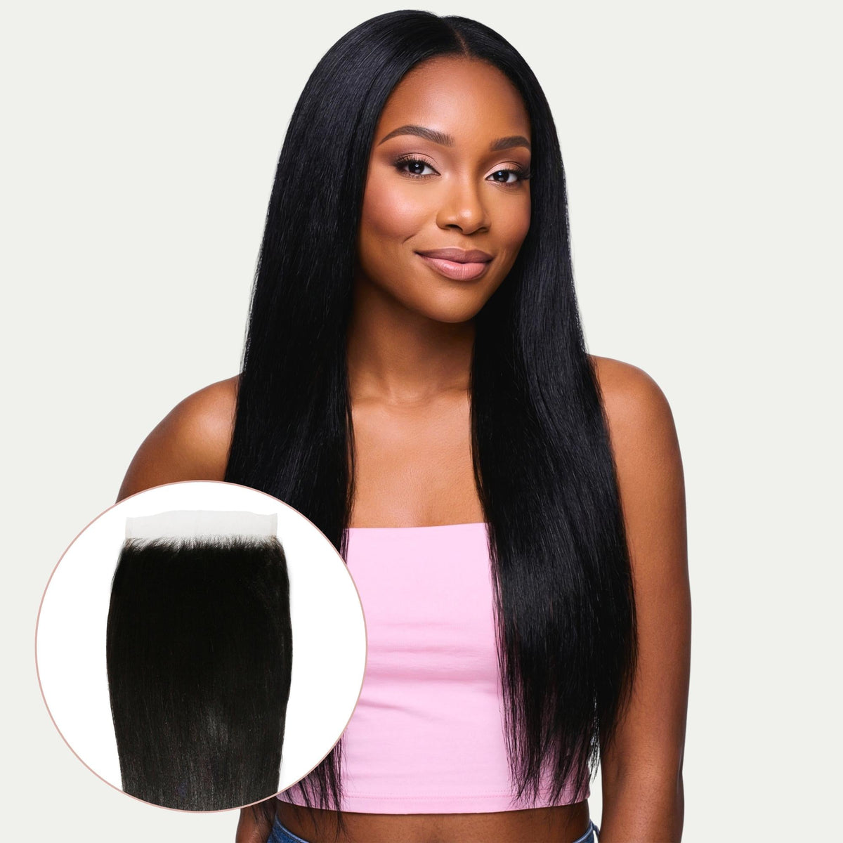 Yaki Straight 6x6 HD Lace Human Hair Closure