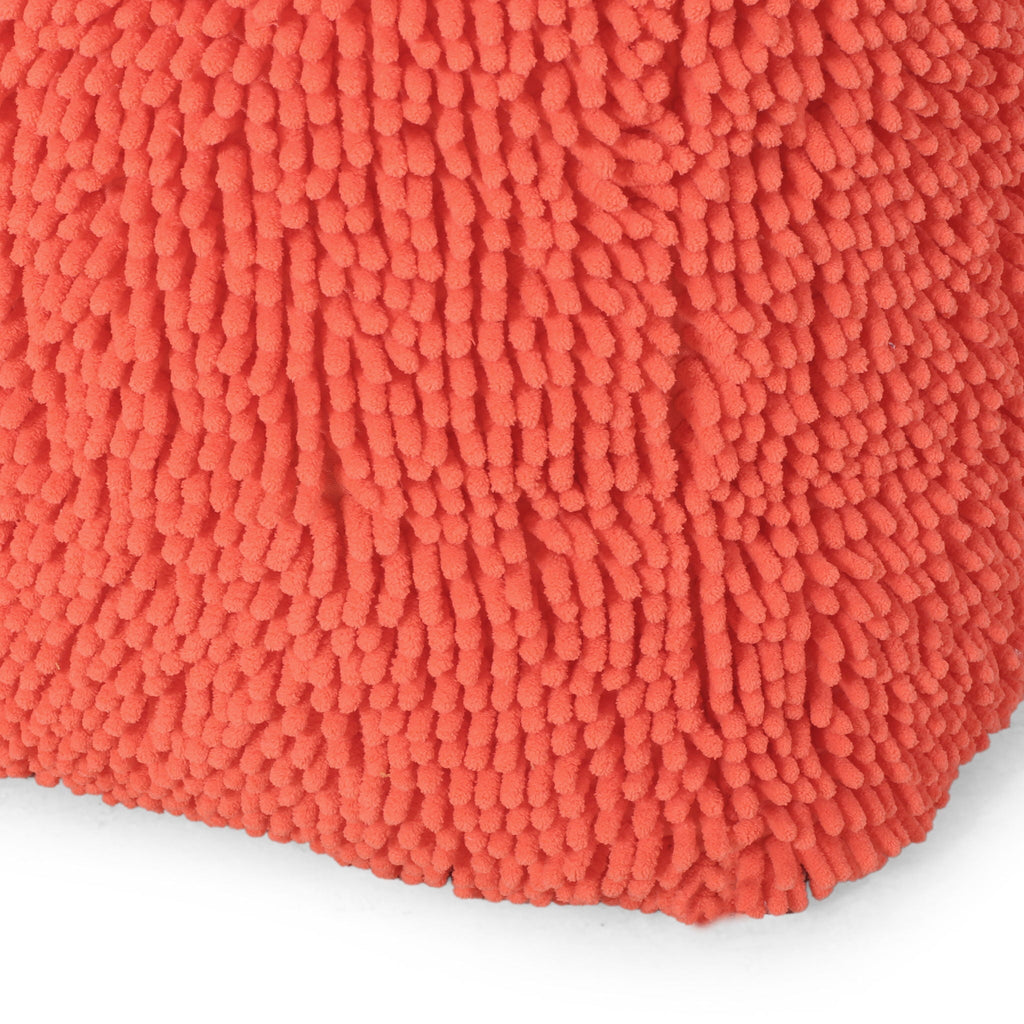 Sunny - Square Pouf, Versatile Ottoman Or Floor Cushion - Coral