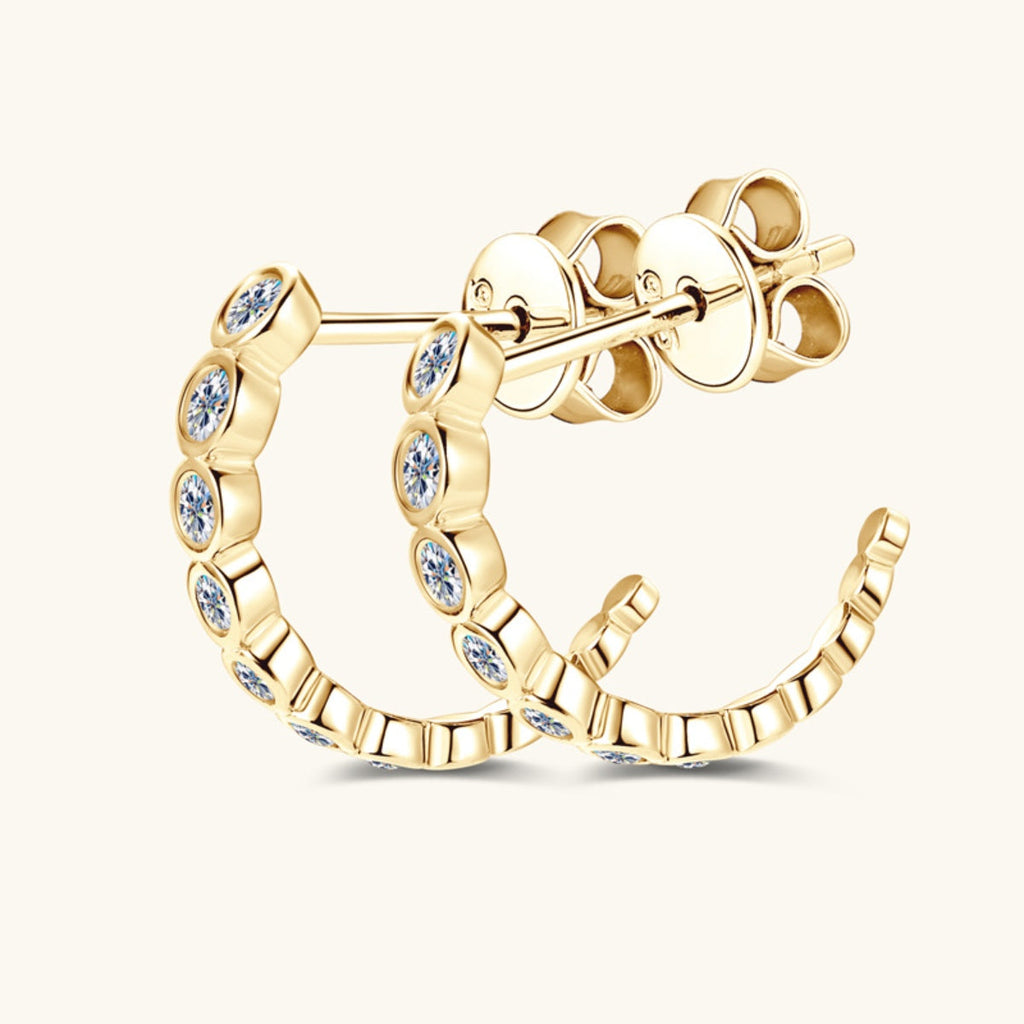 Inlaid Sparkala™ Pure Sterling Silver C-Hoop Earrings