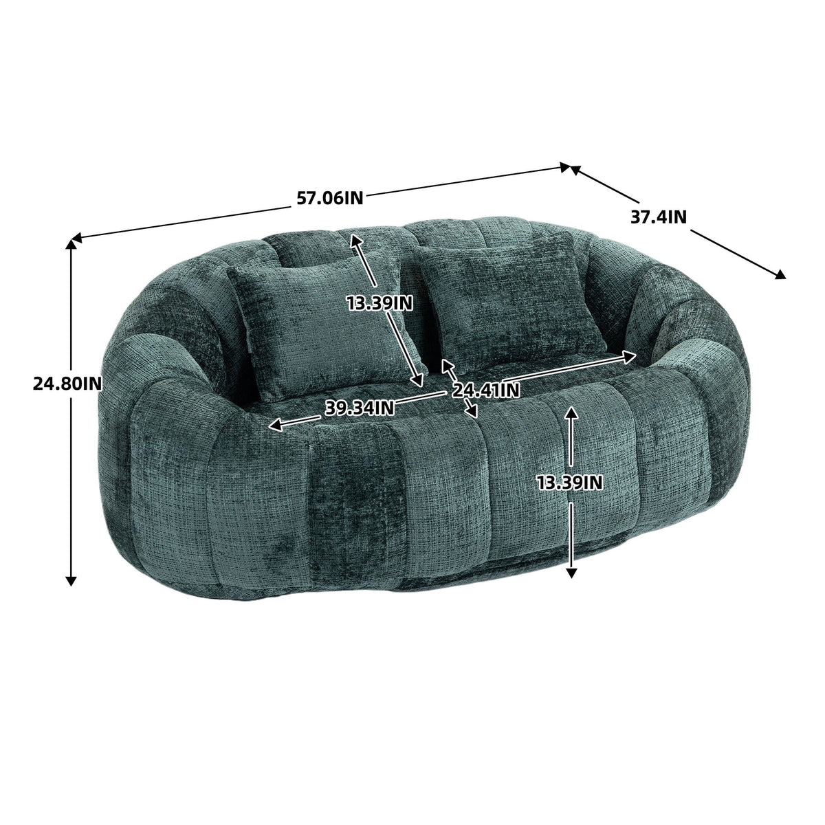 Bean Bag Lazy Sofa, Durable Comfort Lounger High Back Bean Bag Chair Couch