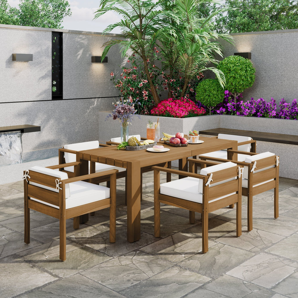 TREXM 7-Piece Patio Dining Table Set for 6