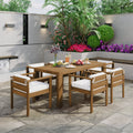TREXM 7-Piece Patio Dining Table Set for 6