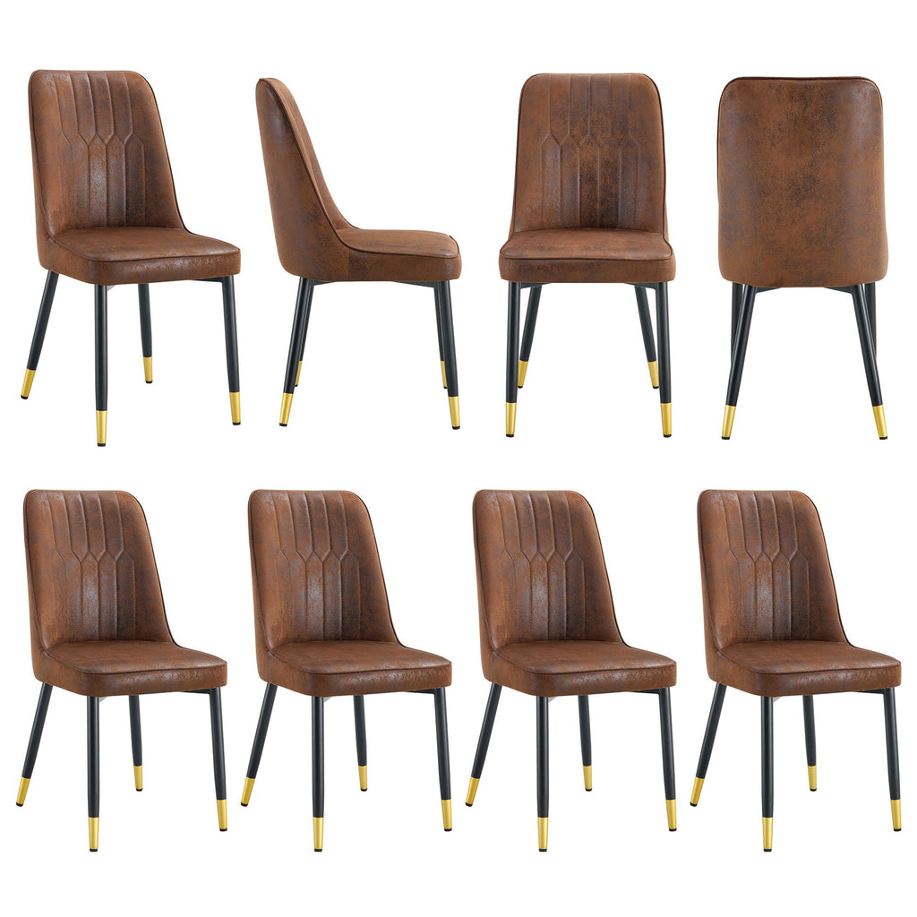 Modern Dining Chairs With Sleek Backrest and Metal Legs
