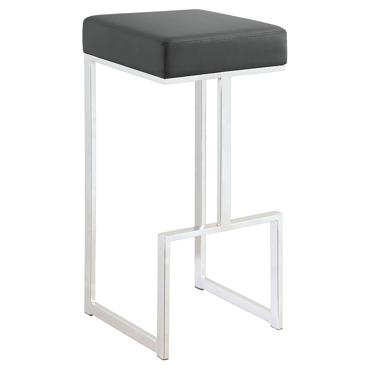 Upholstered Bar Stool With High-Shine Legs