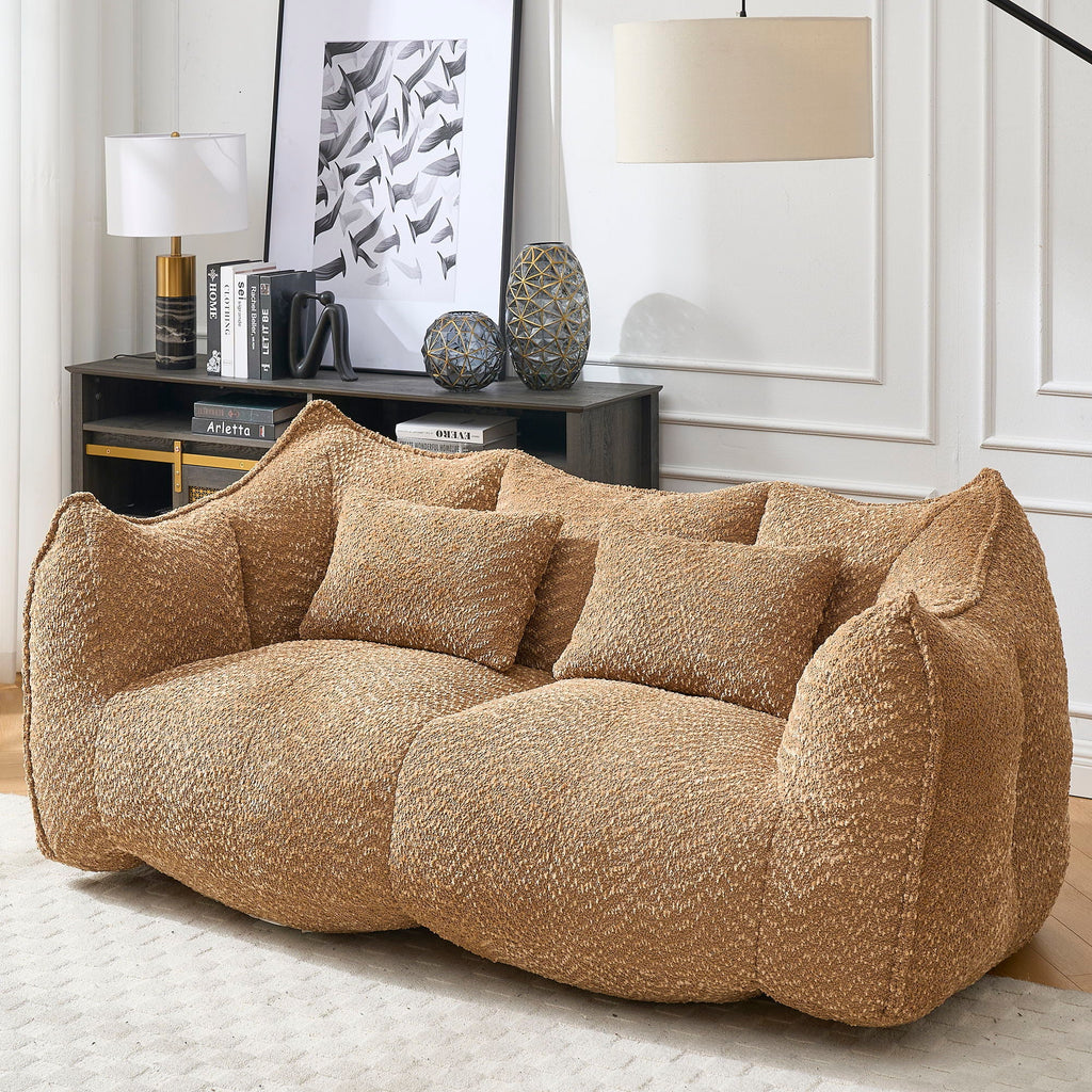 Comfortable Dual Beanbag Chair With High Resilience Foam Core For 2 People