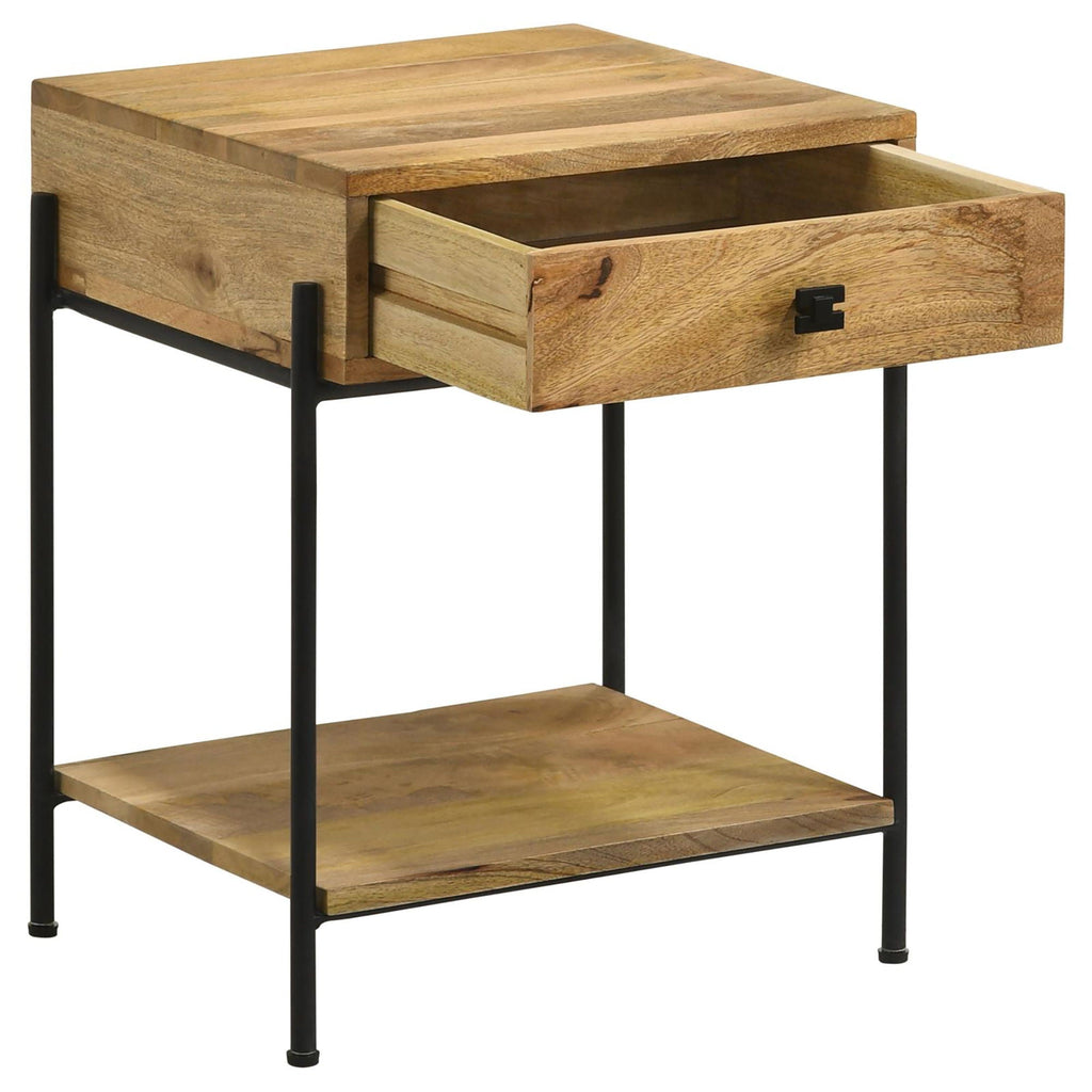 1 Drawer Accent Table With Bottom Shelf - Brown