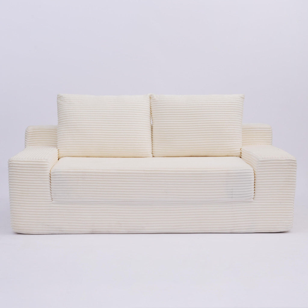 Comfortable Deep Seat Loveseat Sofa Bed, Reversible Cushion With Pillows