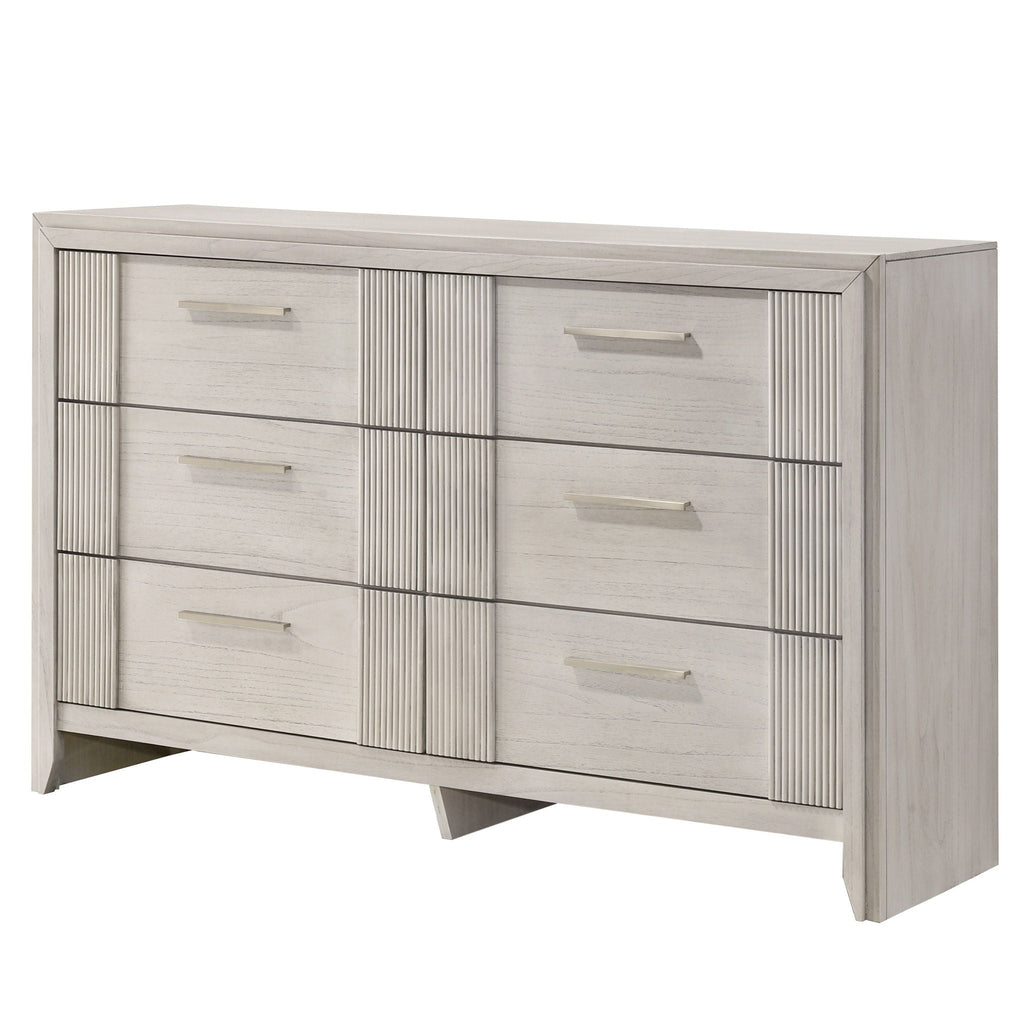 6 Drawer Storage Dresser Furniture - Antique White