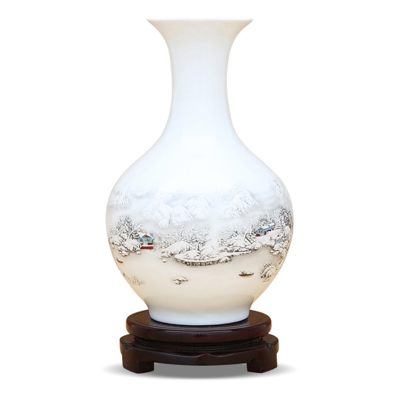 Jingdezhen Ceramics Chinese Style Vase with Base