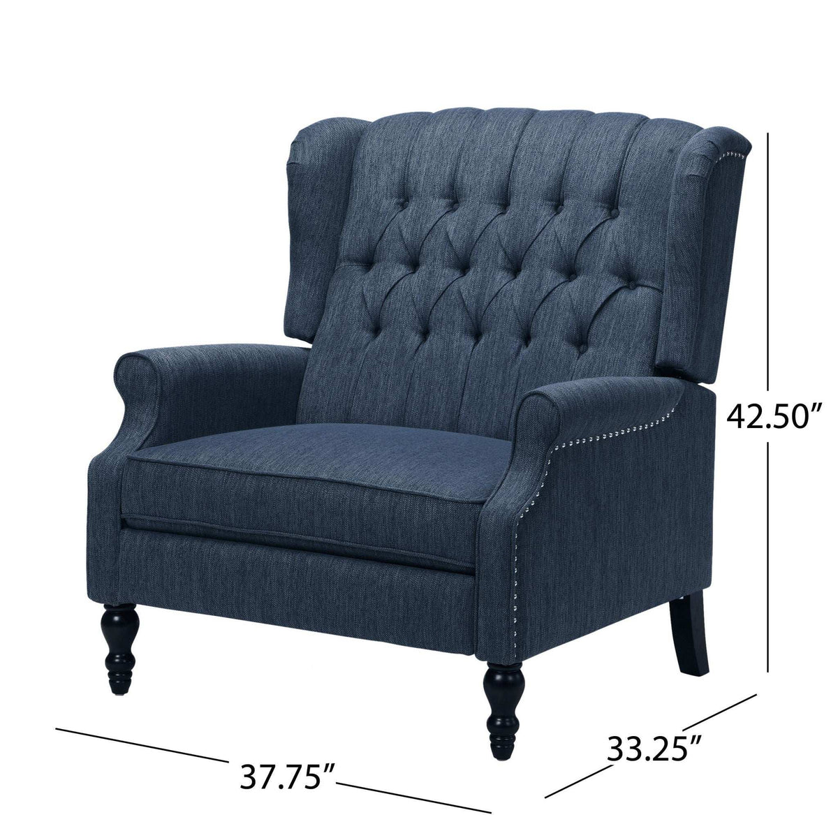 Dunham Contemporary Fabric Tufted Oversized Pushback Recliner