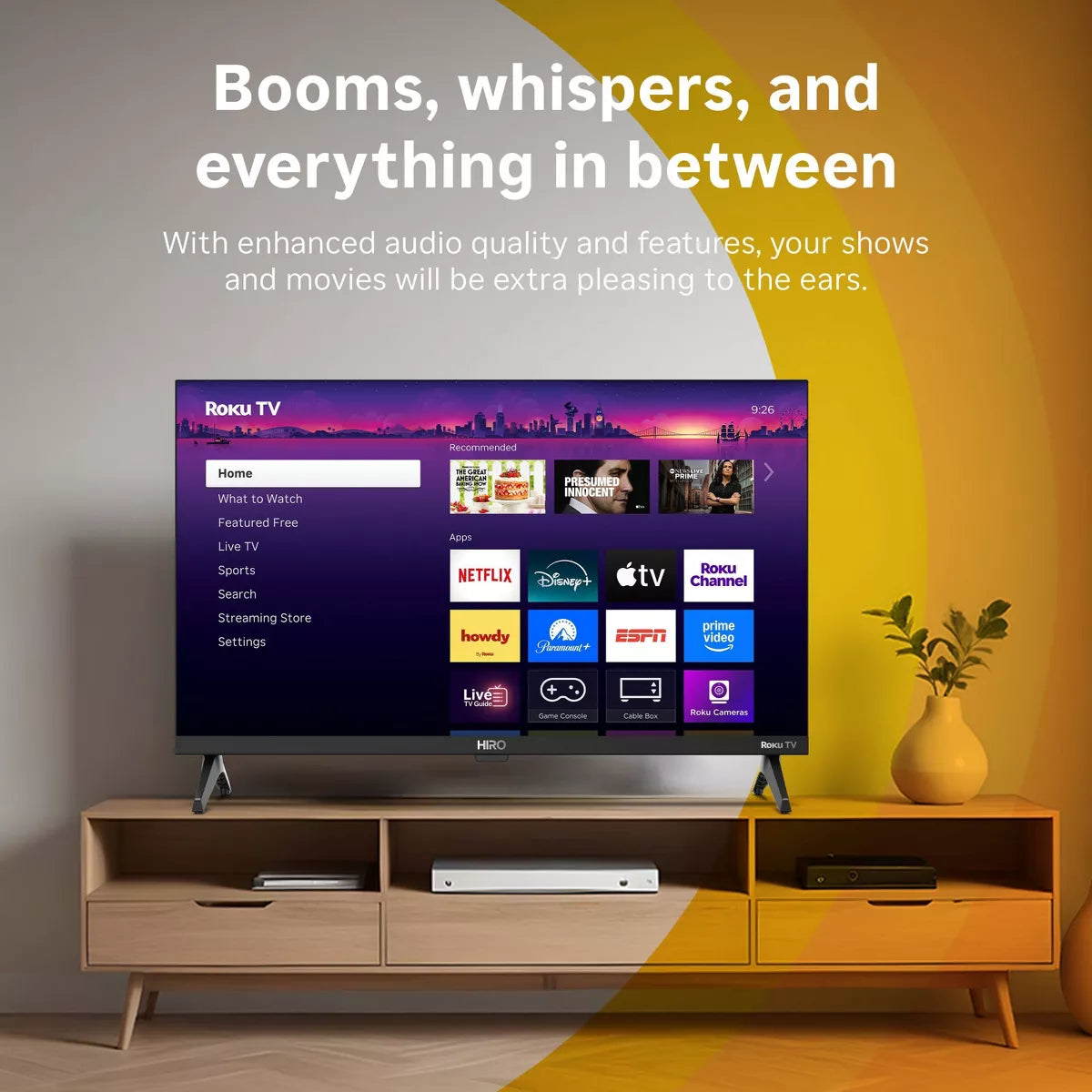 Hiro Roku TV 720P HD Smart TV Flat Screen LED Television with Roku TV and Dolby Audio for Streaming