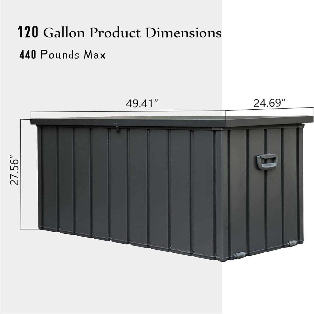 120 Gallon Outdoor Storage Deck Box Waterproof