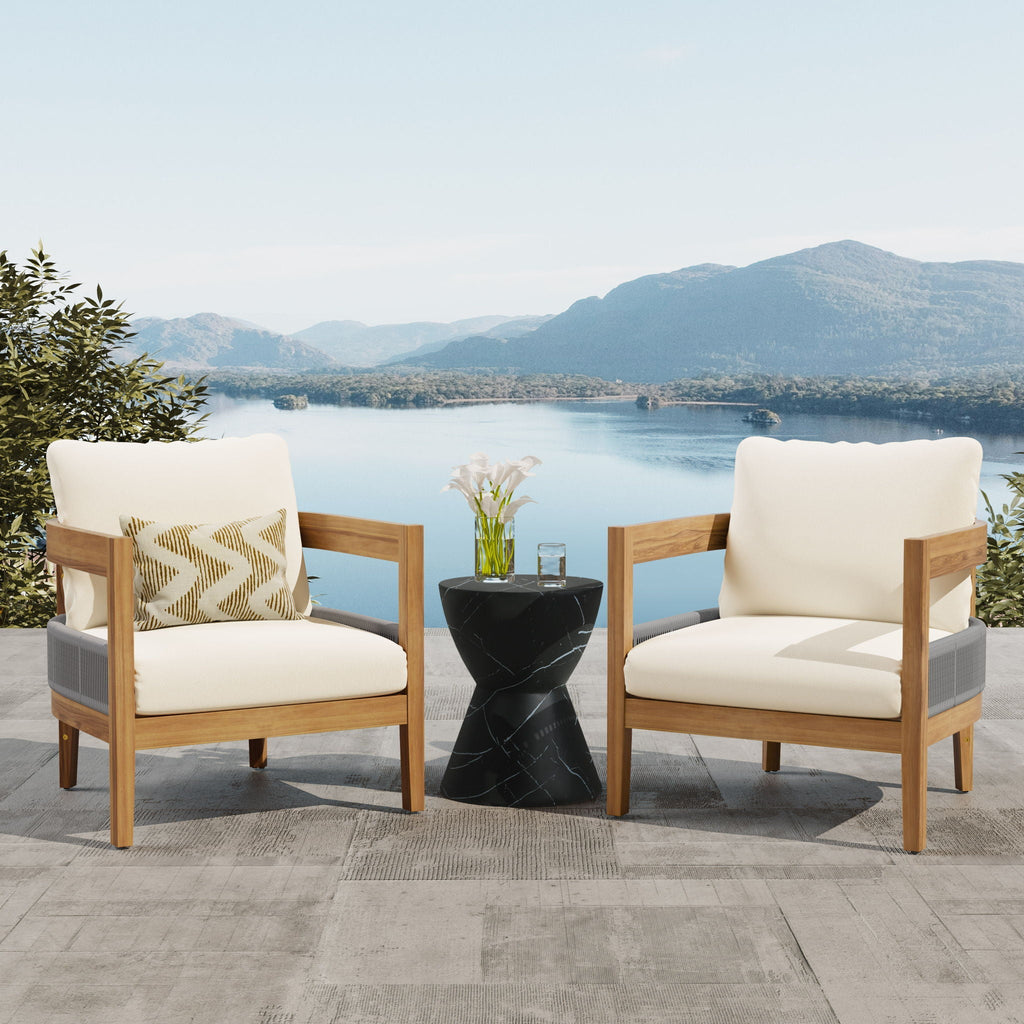 Porto - Outdoor Club Chair - Teak / Beige