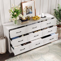 Dresser for Bedroom 9 Drawer Wide Dresser with Charging Station,Grey