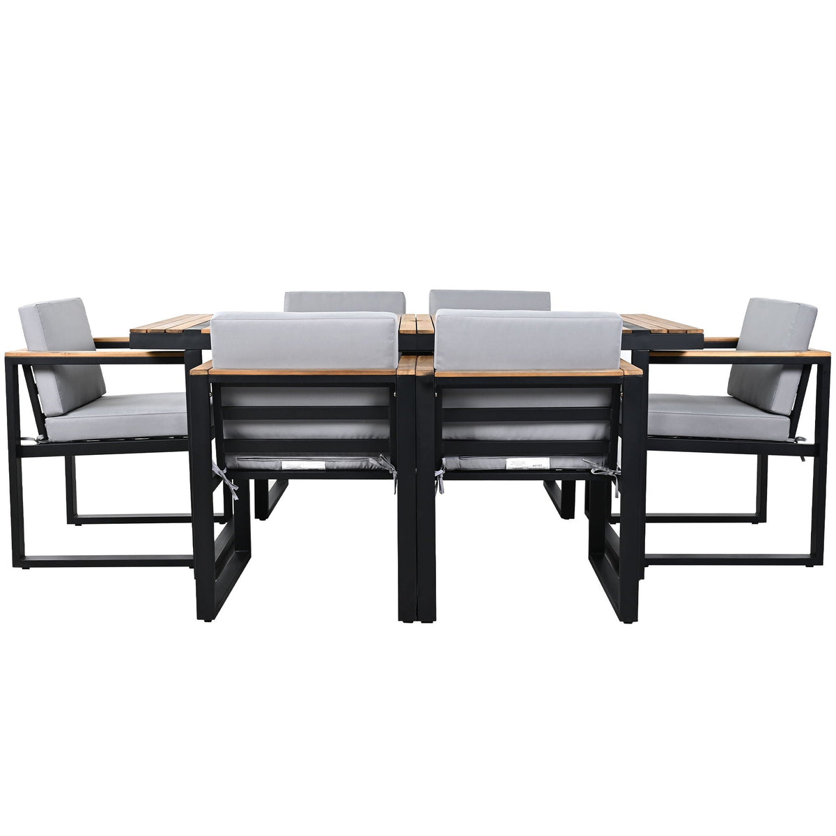 7 Pieces Outdoor Dining Set Patio Dining Table And Chair Set With And Removable Cushions For Patio