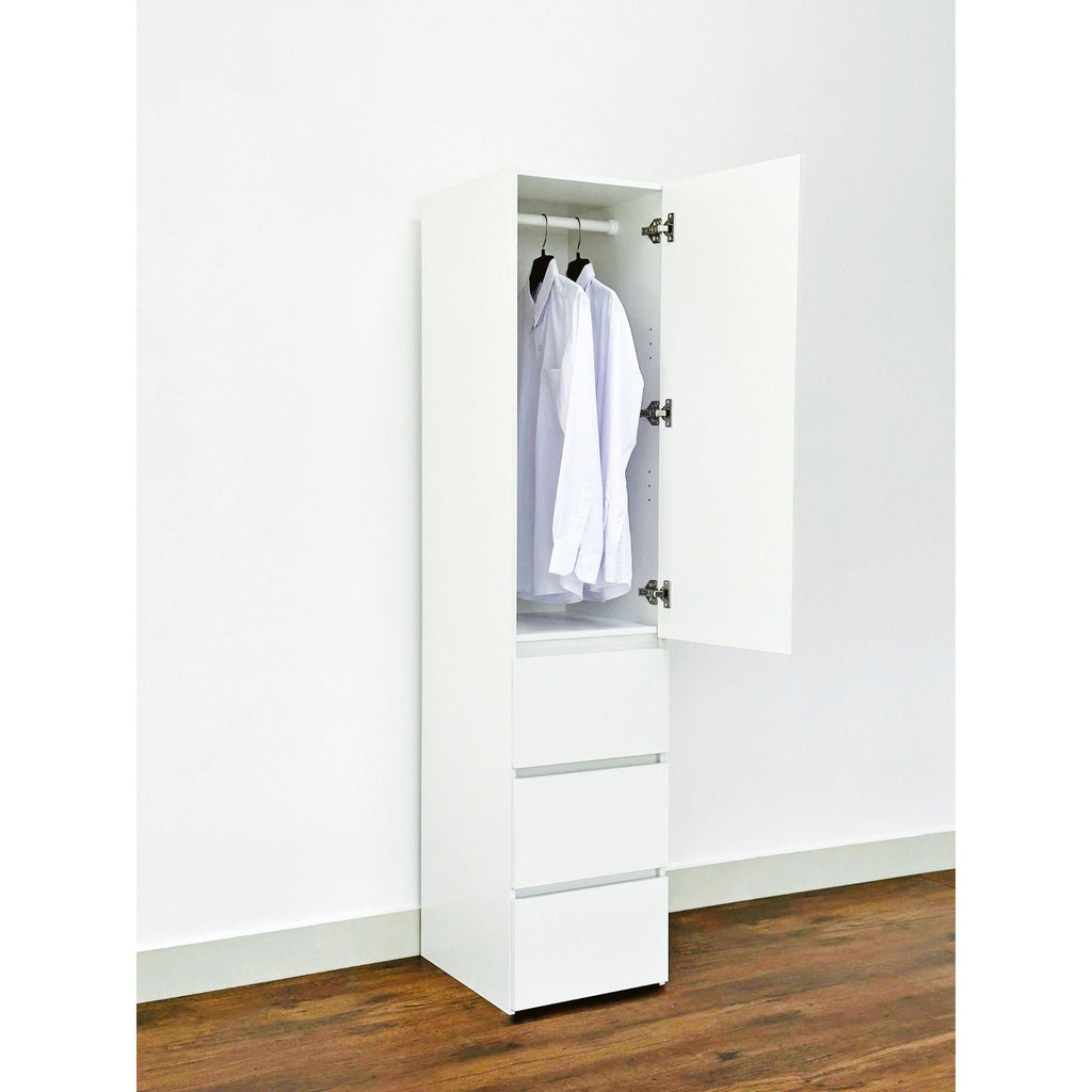 Elise - Slim Modular Closet Cabinet With Drawers - White