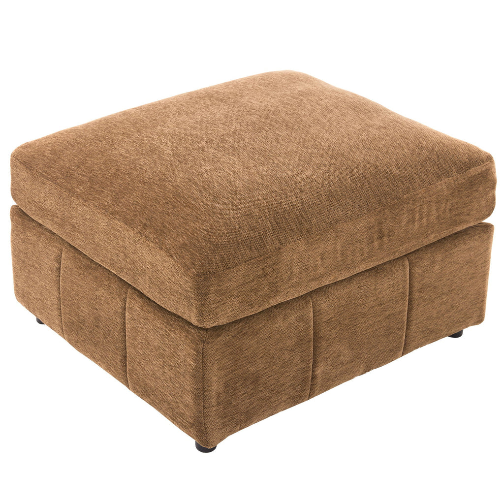 Modern Modular U-Shaped Sofa Bed With Movable Ottoman, USB Ports, Phone Holder
